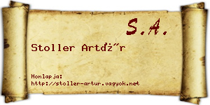 Stoller Artúr névjegykártya